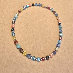Blue and Yellow Beaded Bracelet with Bohemian Charm